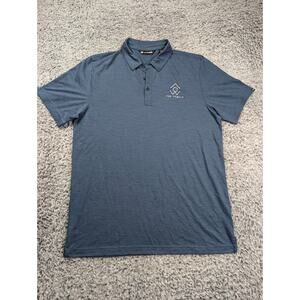 Travis Mathew Shirt Mens Large Blue Moisture Wicking Short Sleeve Polo Golf